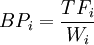 BP_i=frac{TF_i}{W_i}
