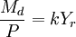 frac{M_d}{P}=kY_r
