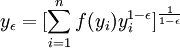 y_epsilon=^{frac{1}{1-epsilon}}